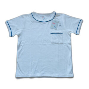 Oso & Me Willie T-Shirt White Navy Piping Size 7